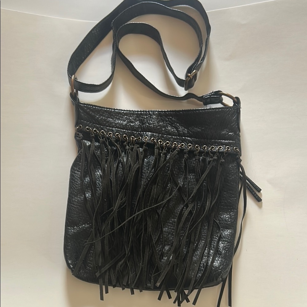 Y2K Black Fringe Shoulder Bag